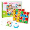 Wooden Geometric Shape Matching Game for Children's Education and Parent-Child Interaction