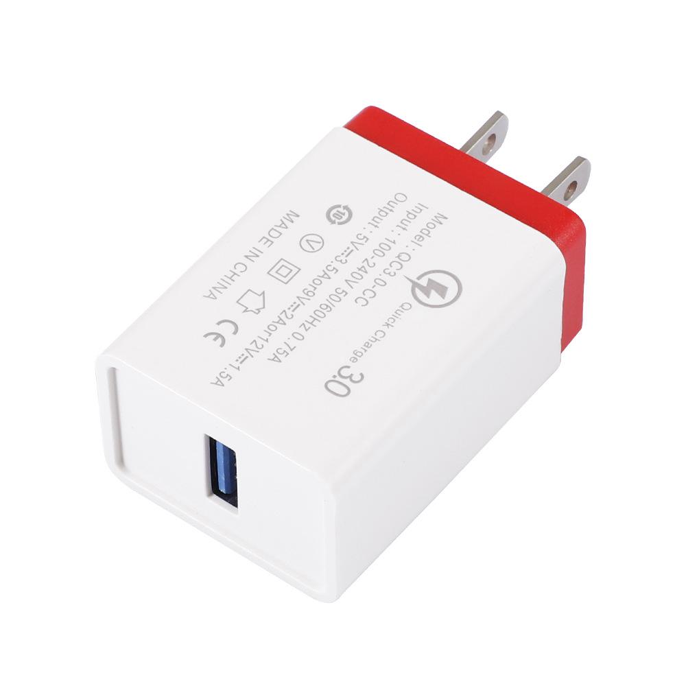 3A QC 3.0 Fast Charging USB Mobile Charger, Single Port, EU Standard