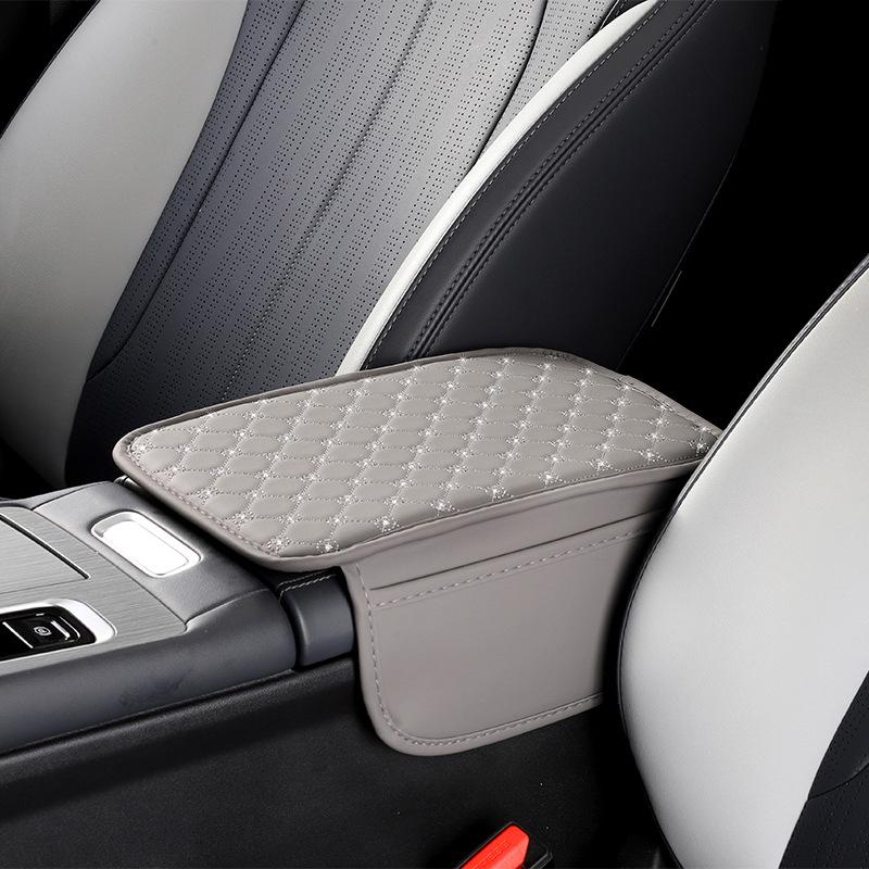 Universal Diamond-Pattern Thin Armrest Box Protective Cover