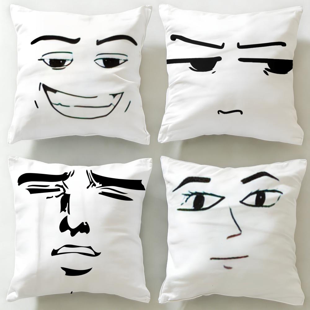 classic art theme Man Face Cushion Cover Soft  EasyWash Pillow Case  Versatile for Couch Bed Travel and Office