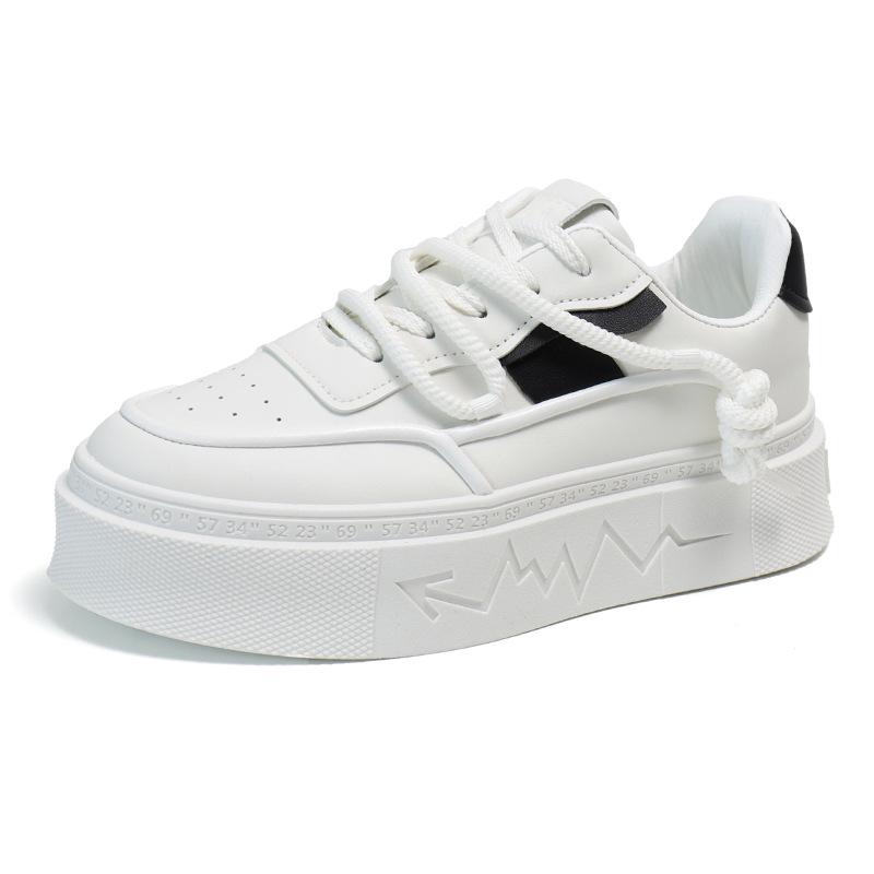 

Мужские низкие туфли на толстой подошве, увеличивающие рост – новая весенняя мода, универсальная модель белого цвета WK01 44