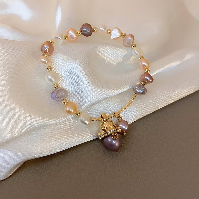 Elegant Crystal Flower Pearl Bracelet - Light Luxury Whitening Jewelry
