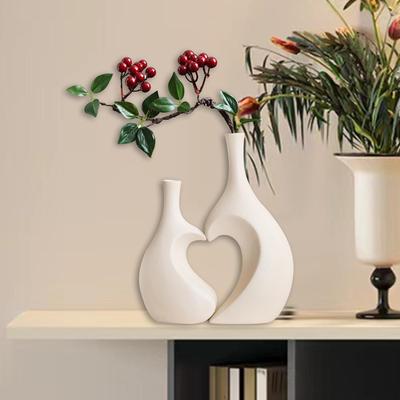 Jarrón de Flores en Forma de Corazón Abstracto para Decoración de Oficina y Mesa de Comedor