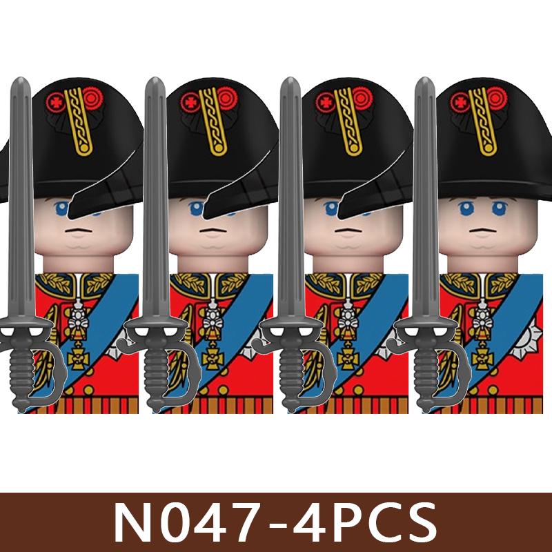 4pcs Medieval Castle Knight Building Blocks MIlitary Napoleon Soldier Figures War Army Legion Accessories Imperial Navy Bricks Toys