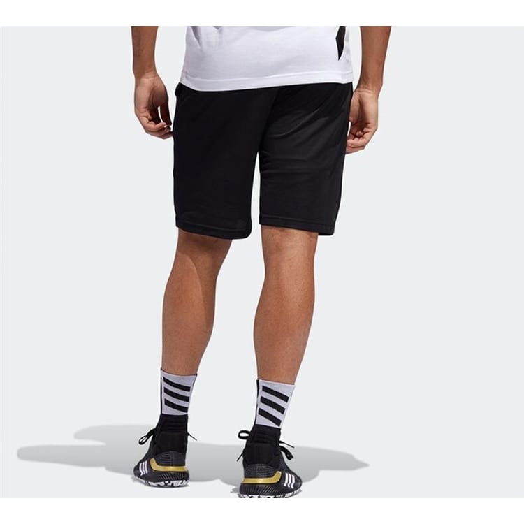 adidas Basketball Shorts Men's Black Moderate Straight Fit Pants DX6656