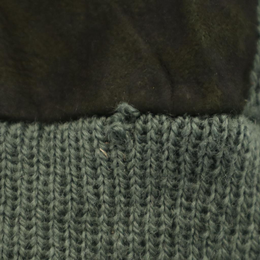 Sears 70s vintage Long sleeve Suede leather switching sweater M knit Men's Used