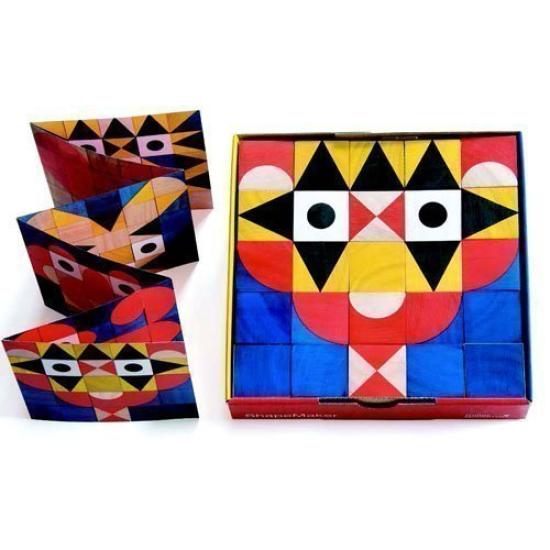 

Miller Goodman ShapeMaker (Regular Size) 25-Piece Wooden Puzzle, Educational Building Blocks, Wooden Toy, Assembly Puzzle, Learning Toy, Gift for