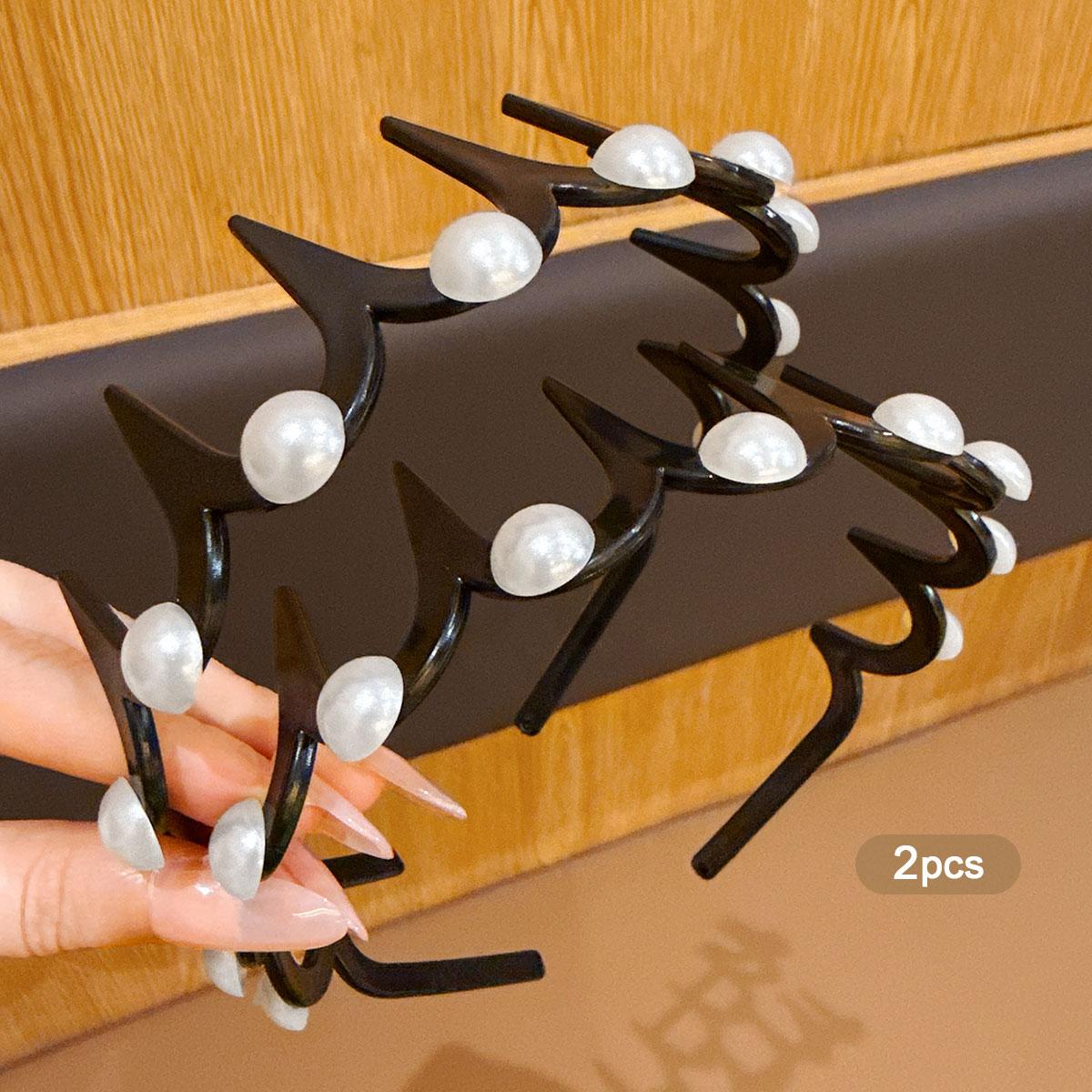

2 white long toothed hair clips to fix broken hair, hair accessories for daily use