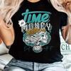 1pc Vintage Style Women'S T-Shirt, Geometric Money Print, Crew Neck, Knit Fabric, Regular Length, Casual Summer Top