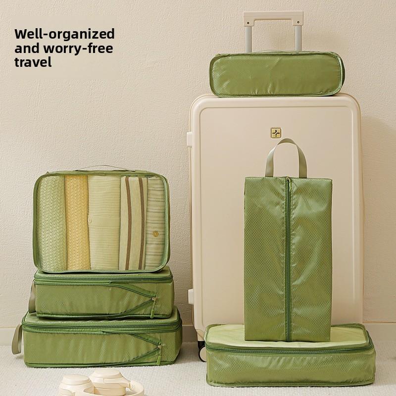 Travel Storage Bag Set With Waterproof Polyester Material For Packing And Organizing