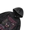 Japanese Dark Cartoon Digital Direct Injection Printing Hoodie Retro 430G Pure Cotton Loose Wash Sweater Men