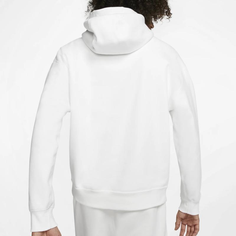 Nike Fleece Drawstring Hoodie Men Tops White CD6393-100