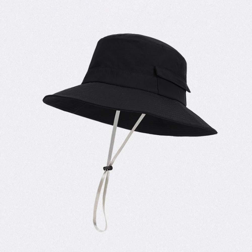 Drawstring Sunshade Fishing Hat Nylon Sunscreen Basin Cap Sun Cap Men's Fisherman Hat Summer