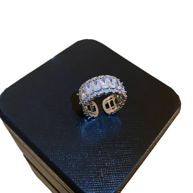 Prsten na otevírání sáčků se cukrem, pozlacený skutečným zlatem, osazený diamanty, Lehký, Vysoce luxusní, High-end, Prsten na ukazováček, Univerzální šperk pro dojíždění