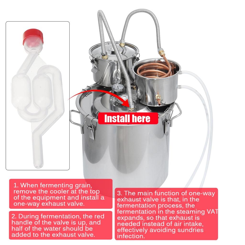 12/20/30L Home Distiller Alambic Moonshine Alcohol 3pot Still Stainless Copper DIY Brew Water Wine Essential Oil Brewing Kit