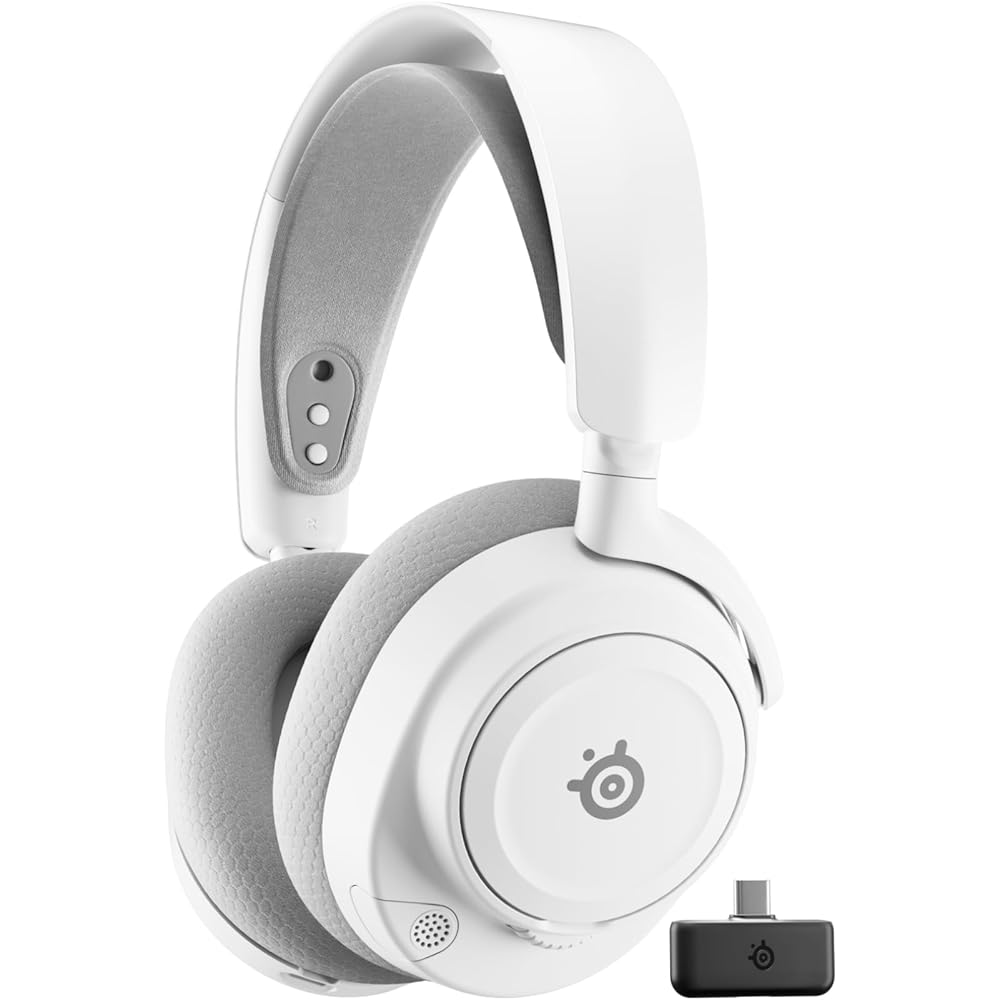 

SteelSeries Arctis Nova 7 Gen 2 Wireless Gaming Headset White Lightweight AI Noise Cancelling 50 Hour Battery Life