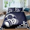 Headphones Duvet Cover Full Queen Size Music Theme Headphone Comforter Cover Musical Note Bedding Set for Youth Teens Room Decor