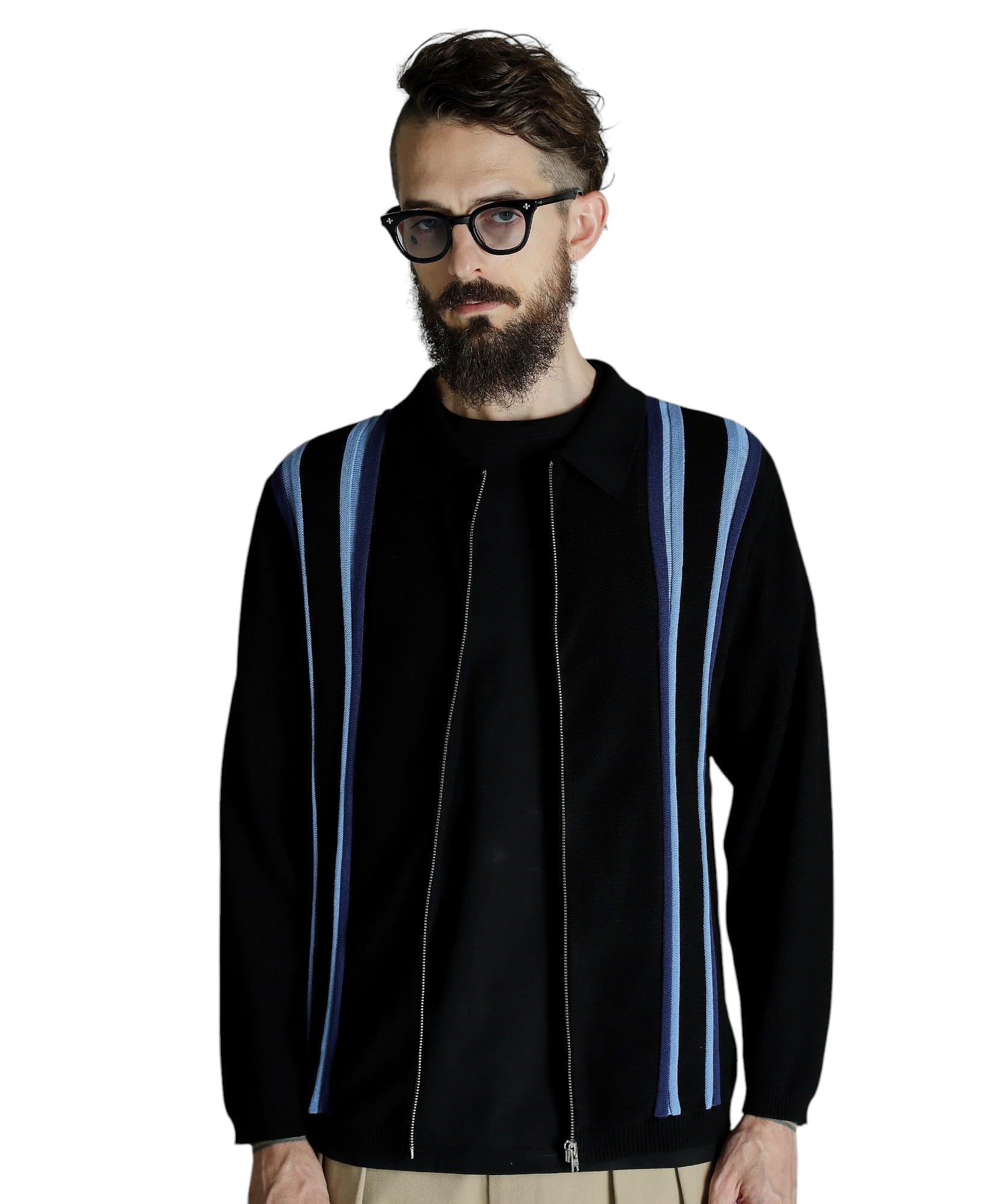 

Schott LS Zip Knit Cardigan, Men s, Size M, Size 110, Blue, 782-5140001