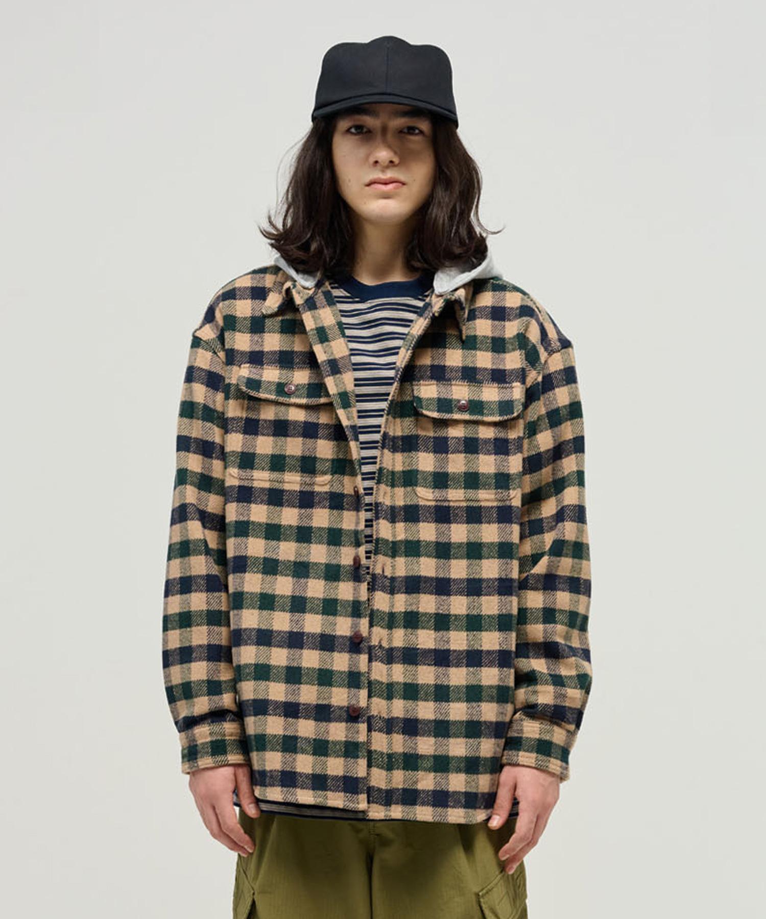 Nyp Multi Check Hoodie Shirt (Brown) 2