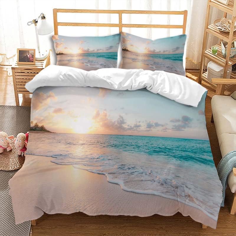 Sea Wave Texture Duvet Cover Twin Queen 2/3pcs Blue Ocean Spray Waves Bedding Set Azure Seawater Comforter Cover For Boys Girls