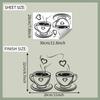 Creative Love Coffee Cup Wall Stickers For Cafe Background Decoration Wallpaper Kitchen Beautify Home Decor Self-adhesive Decals