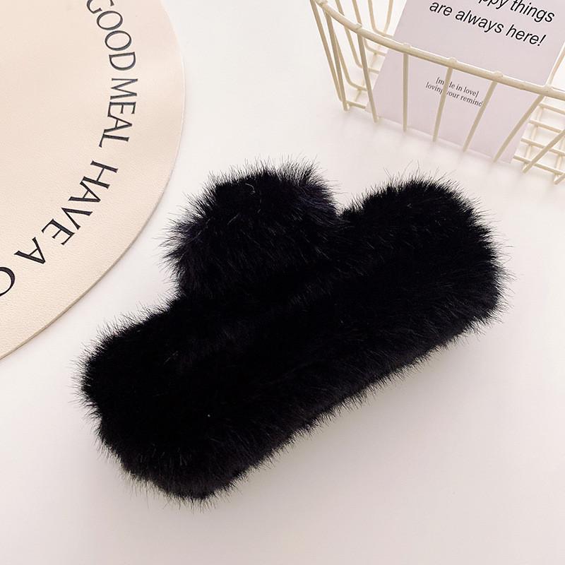 Hochwertige Plüsch Haarspange Groß Für Stilvolle Herbst-Winter-Mode