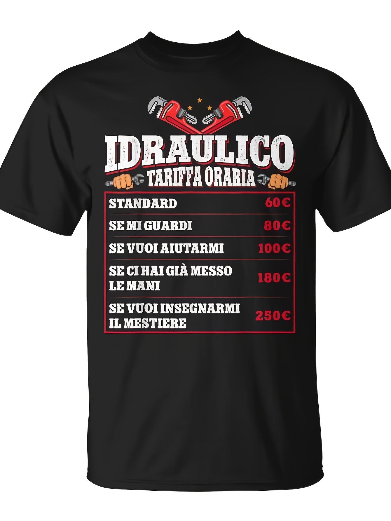 Funny Plumber Hourly Wage T-Shirt with Heavy Machinery Graphics And Pipe Slang- Comfortable And Casual Workwear Tee L