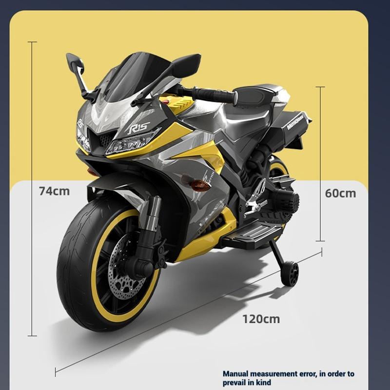 Kinder Elektro-Motorrad Dreiräder Dual Drive Kinderauto mit Fernbedienung Bluetooth Musik LED-Licht