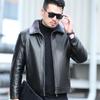 Casual Fur One-piece Men's Middle-aged and Elderly Genuine Leather Jacket Plus Velvet Thickened Sheepskin Jacket Winter