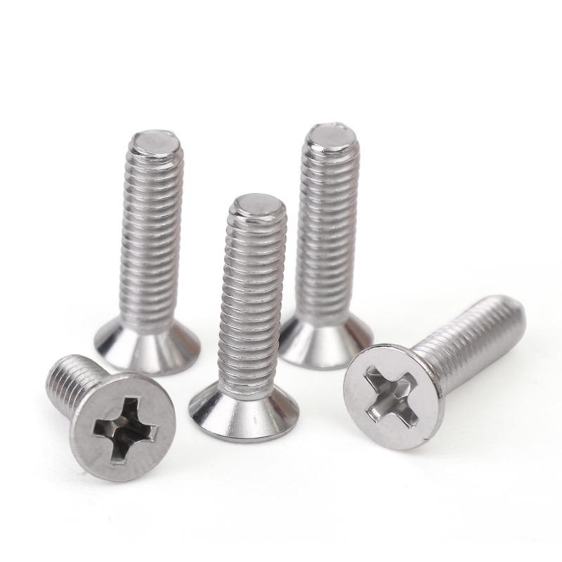 200/10PCS Stainless Steel Counterbore Machine Tooth Screw Phillips Mechanical Thread Flat Head Screws Woodworking Fasteners