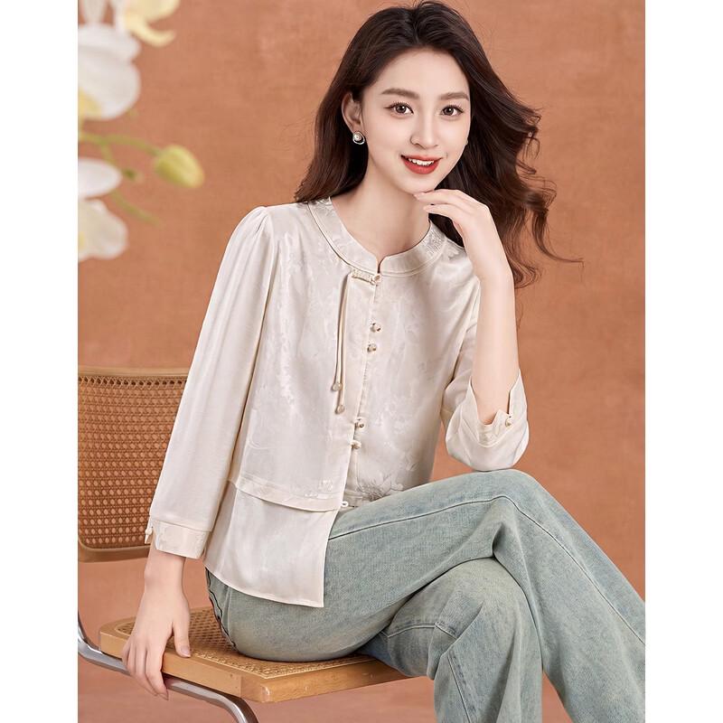 KeBeiEr New Chinese Style Jacquard Satin Top XL