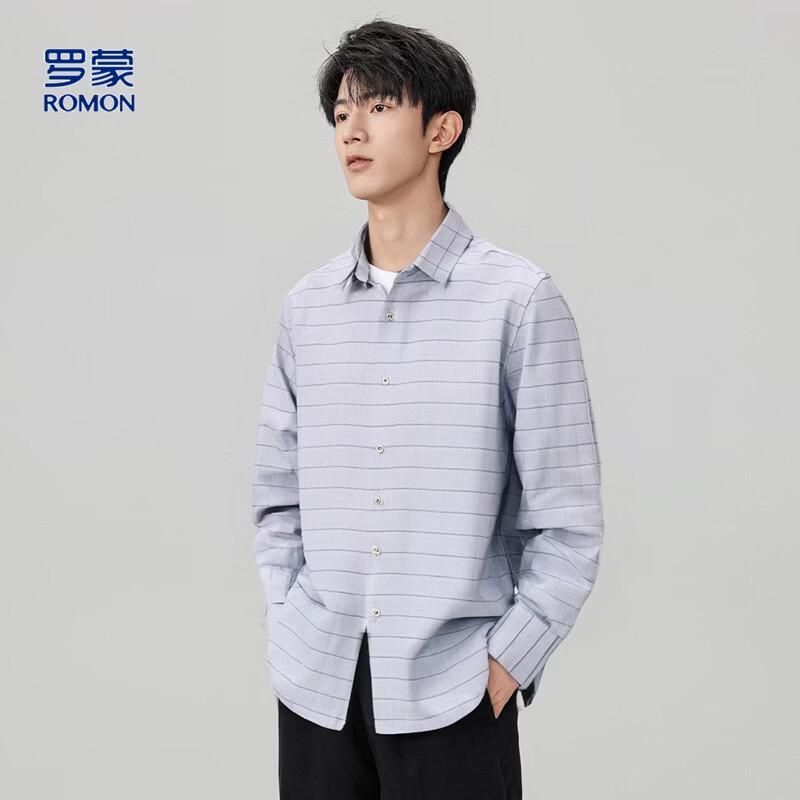 Romon Men s Long-Sleeved Business Casual Shirt 54