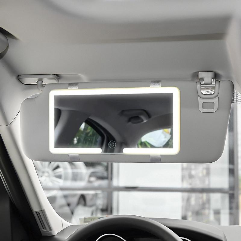 LED Car Sun Visor Vanity Mirror Car Vanity Mirror with 3 Light Modes and 60 LEDs Rechargeable Cosmetic Mirror auto Makeup Mirror