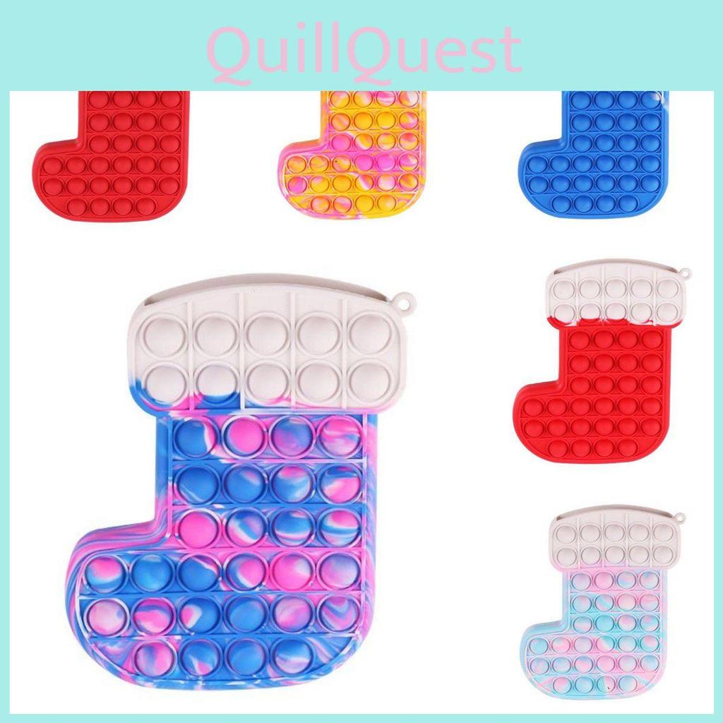 Christmas Stocking Pop It Fidget Toy With Bright Colors And Pleasant Sounds For Kids