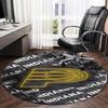Basketball Pacers Neon Art Round Rug for Livingroom,Bedroom, Palyroom, Chair Rug, Area Rug, Circle Carpet, Large Size Fan Christmas Gift