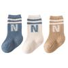 3pairs/lot Infant Boys Striped Socks Cotton Ribbed Stretch Mouthed Babies Boys Short Socks Newborn Toddler Boys Sporty Sock Pack