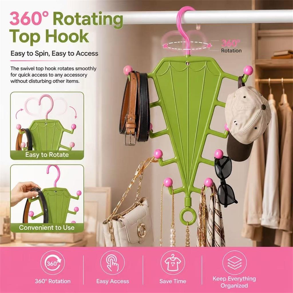 V-Shape Double-Sided Clothes Hanger for Belts, Ties, Scarves and Hats - Closet Storage Rack