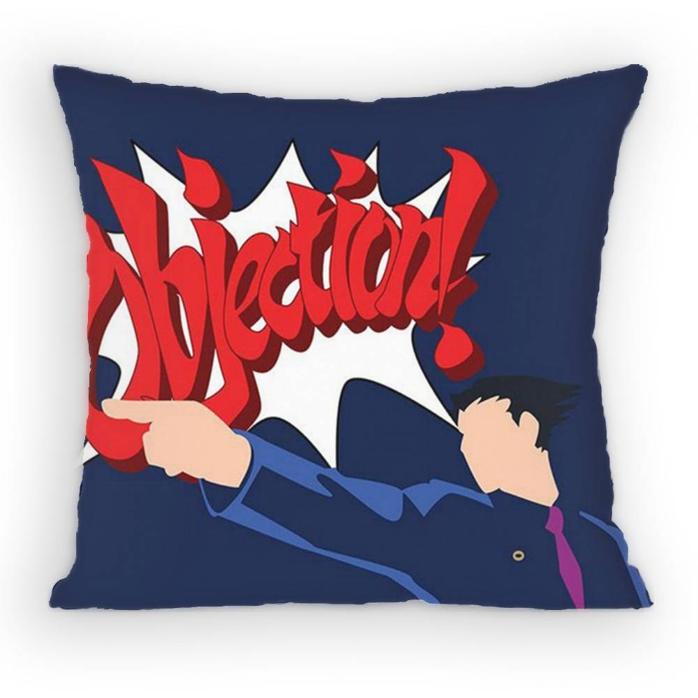 

Ace Attorney Phoenix Wright Pillow Case Antidustmite Pillowcase Invisible zipper silky short plush Sofa cushion cover 30x30 cm
