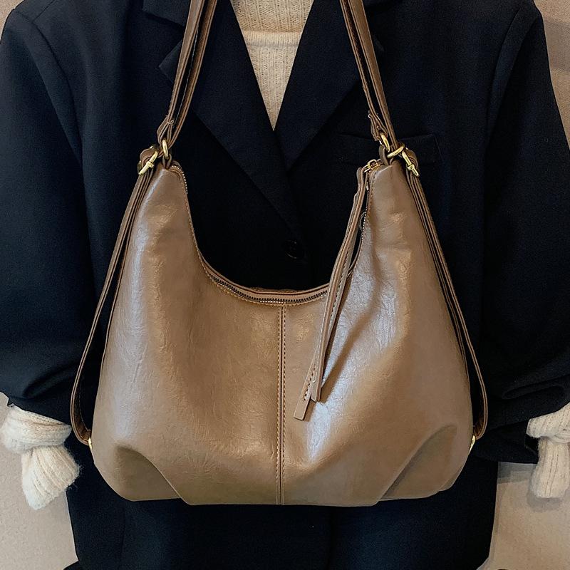 Tote bag women's 2025 new large-capacity commuter backpack casual multi-functional shoulder messenger bag travel backpack