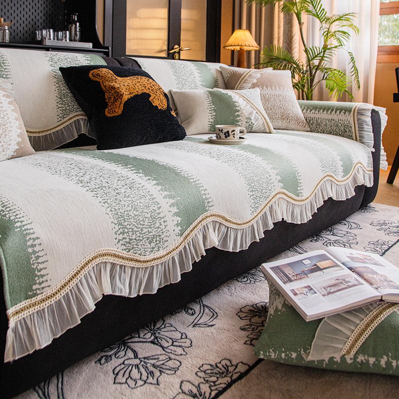 

Premium Chenier Sofa Cushion New Four-Season Universal Straight Row Sofa Cover Light Luxury Seat Cushion Cover 70*70cm