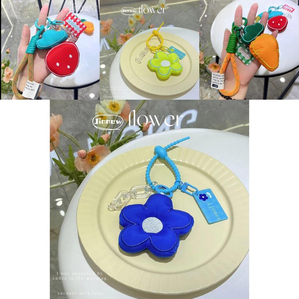 Adorable Soft Fabric Strawberry And Carrot Hanging Pendant Keychain For Stylish Use