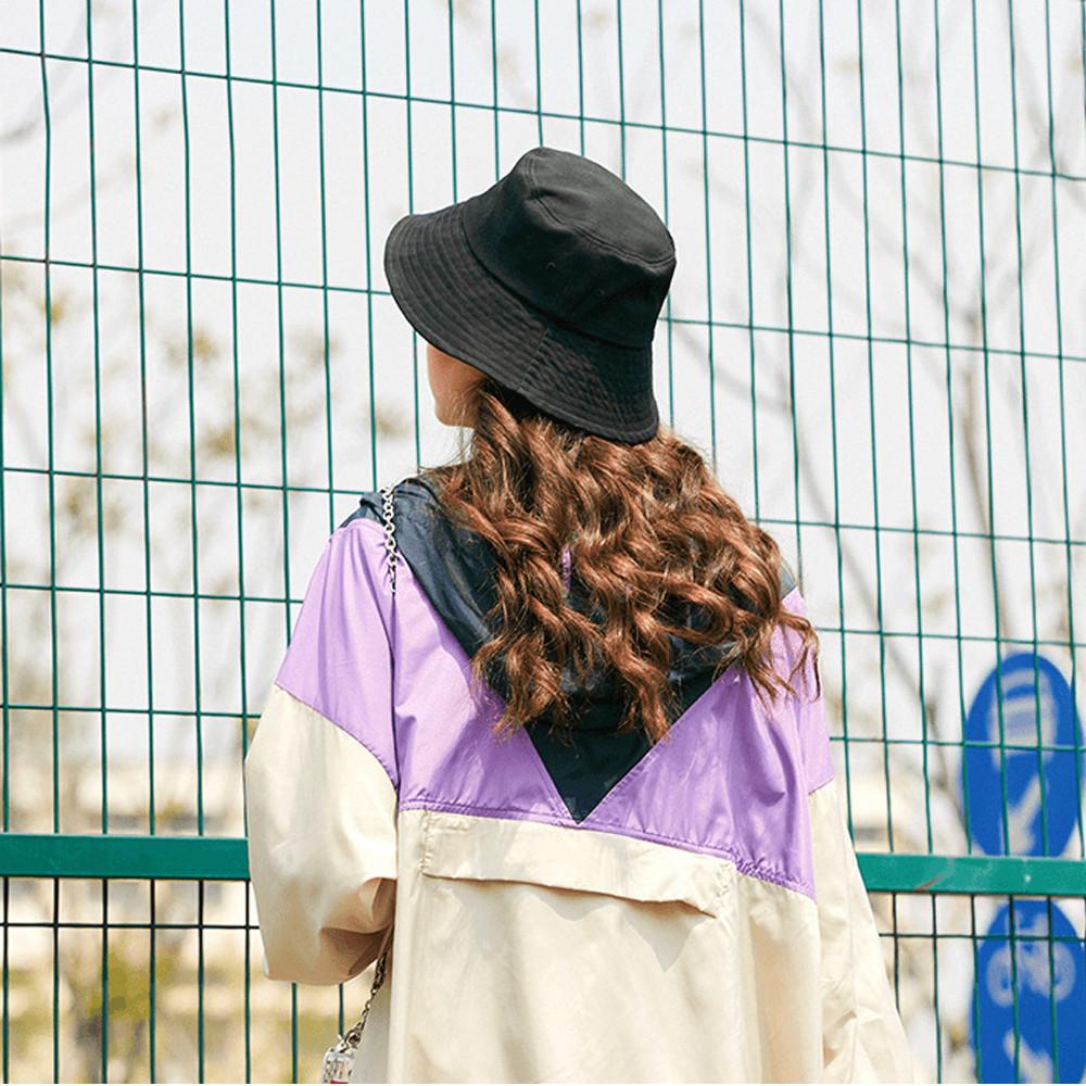 Foldable Spring Summer Big Visors Wide Brim Anti-UV Beach Cap Sun Hat Fisherman Cap Bucket Hat