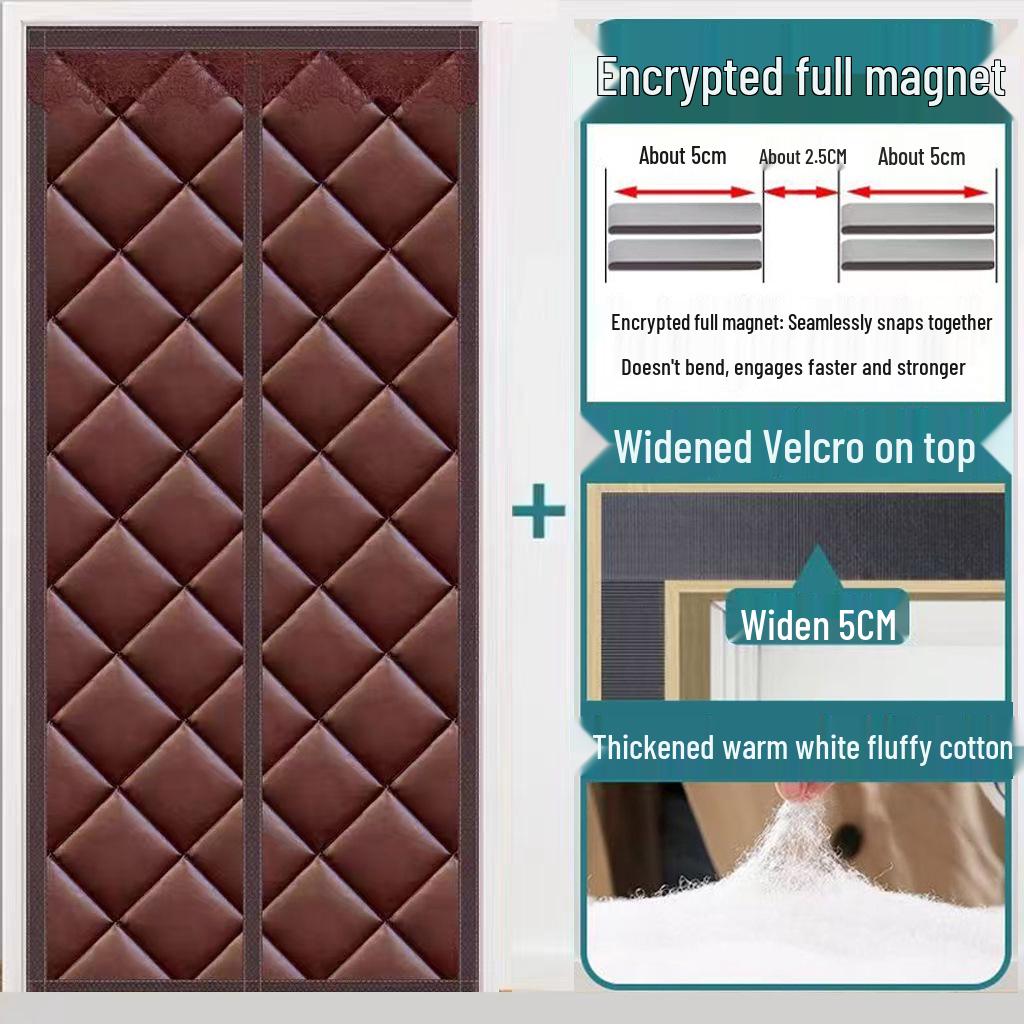 Утолщенная магнитная утепленная штора-дверь Зимняя ветрозащитная Самоклеящаяся 80x200 cm