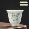1 Pcs Chinese Handmade Ceramic Teacup Exquisite Hand-painted Flowers Tea Bowl Meditation Cup Porcelain Tea Set Master Cup