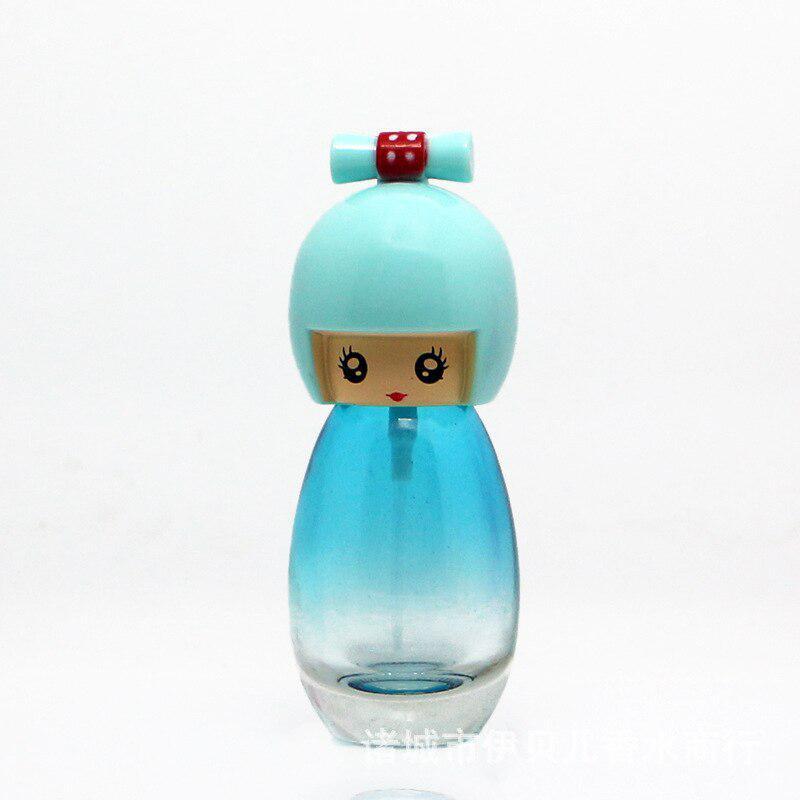 

20 мл милое японское кимоно в форме куклы для духов, стеклянный распылитель, многоразовый распылитель, женский флакон для духов, красочный синий