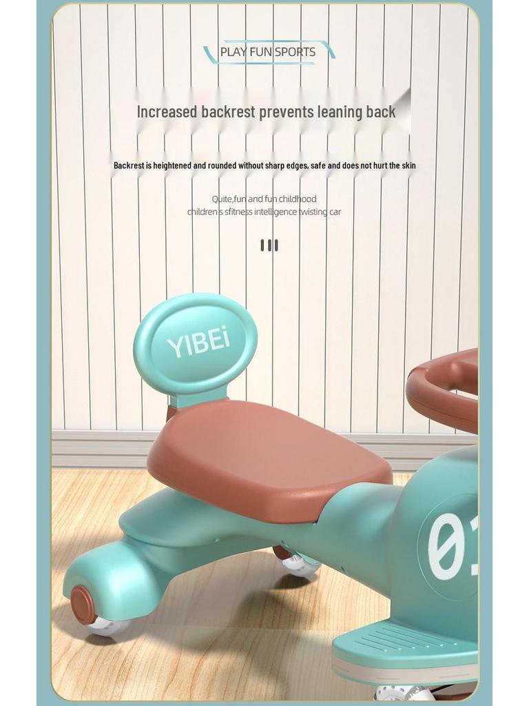 Children's Twist Car: Safe, Anti-Rollover Ride-On Toy for Boys, Girls, and Adults