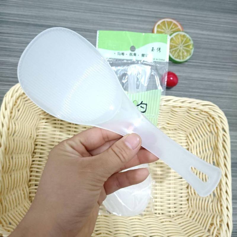 Cucchiaio per Riso Antiaderente, Spatola Speciale per Servire il Riso per Cuociriso Domestico, Cucchiaio Trasparente Grande da Parete per Servire il Riso