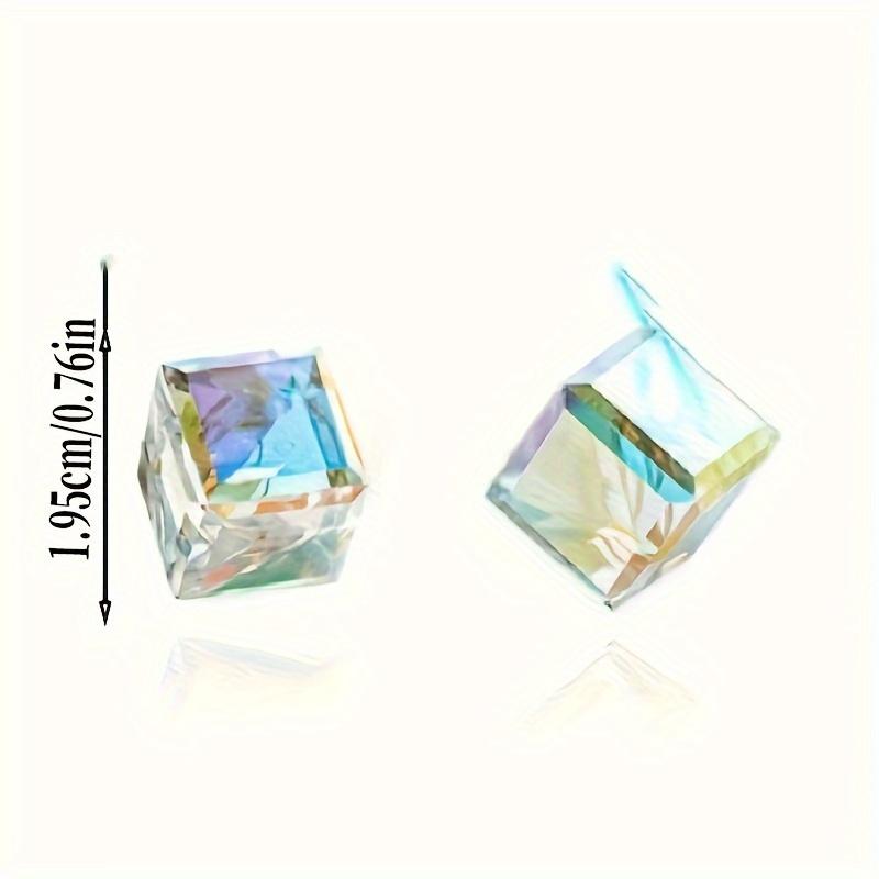 Fashionable Small Cubic Crystals Water Cube Stud Earrings Simple Dreamy Niche Design Jewelry For Women Accessories Ear Rings