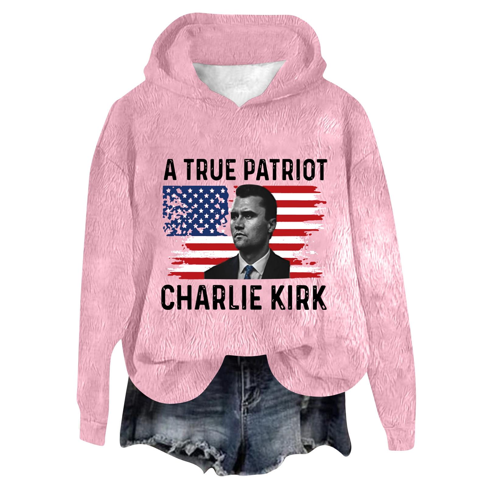 

Женский фланелевый топ с капюшоном и длинным рукавом с принтом, толстовка с капюшоном M розовый