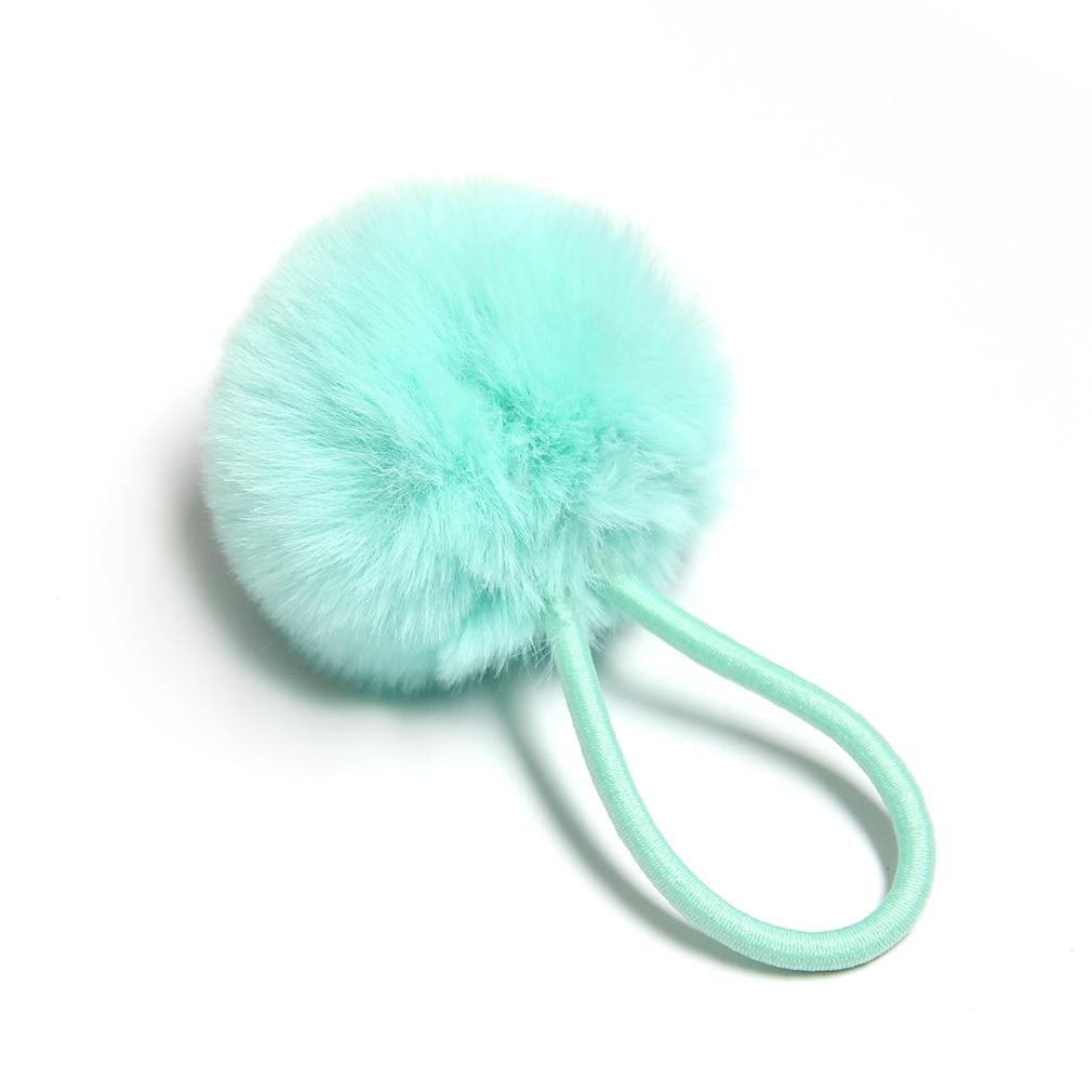 Imitation Rex Rabbit Fur Scrunchie: Cute, Versatile Pom-Pom Elastic Hair Tie In Matching Colors